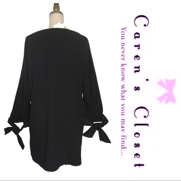 NWOT Layfayette 148 Black Catriona Bow Sleeve Top - Picture 7 of 8